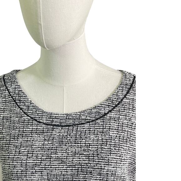 Banana Republic Black White Textured Metallic Knit Short Sleeve Top Medium - Picture 4 of 9